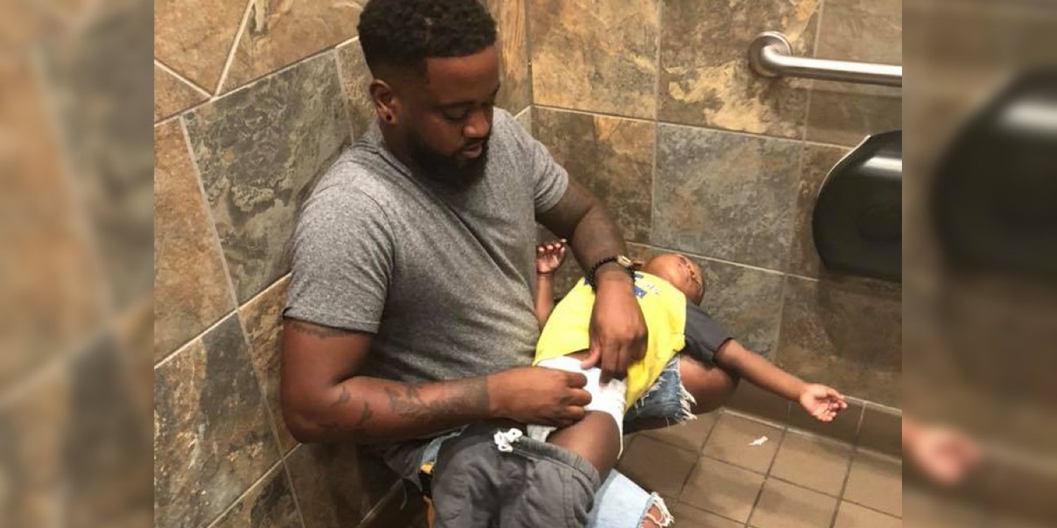 Dad Makes a Powerful Call to Action Sharing Photo of Changing Son’s Diaper
