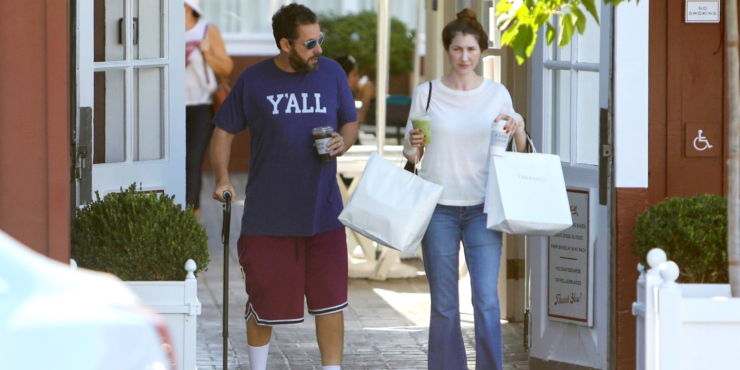 Adam Sandler Seen Using a Cane While Recovering From Hip Surgery