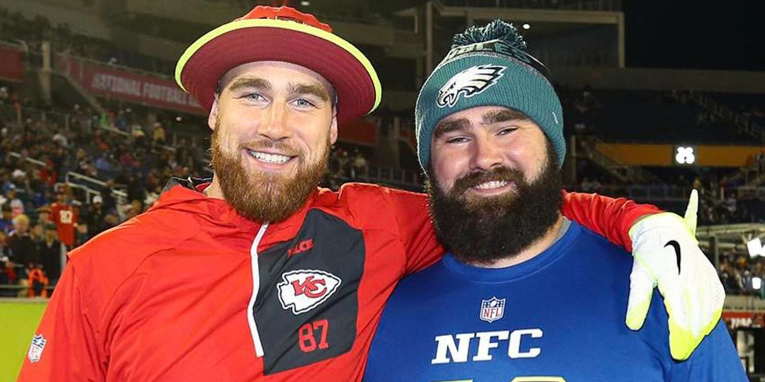 Travis and Jason Kelce Share a Hug and a Laugh After Eagles Beat Chiefs for First Time Since 2009